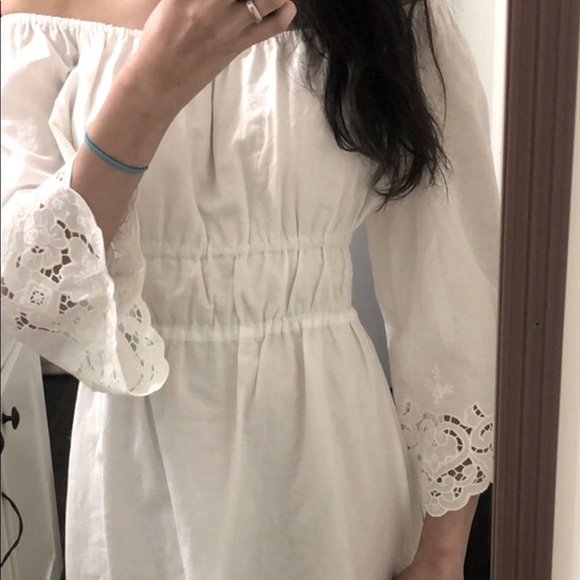 Miguelina Dresses & Skirts - MIGUELINA 100% COTTON EYELET OFF SHOULDER DRESS